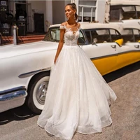 sodigne boho princess wedding dresses lace appliques cap sleeves organza bridal dress custom made wedding gown