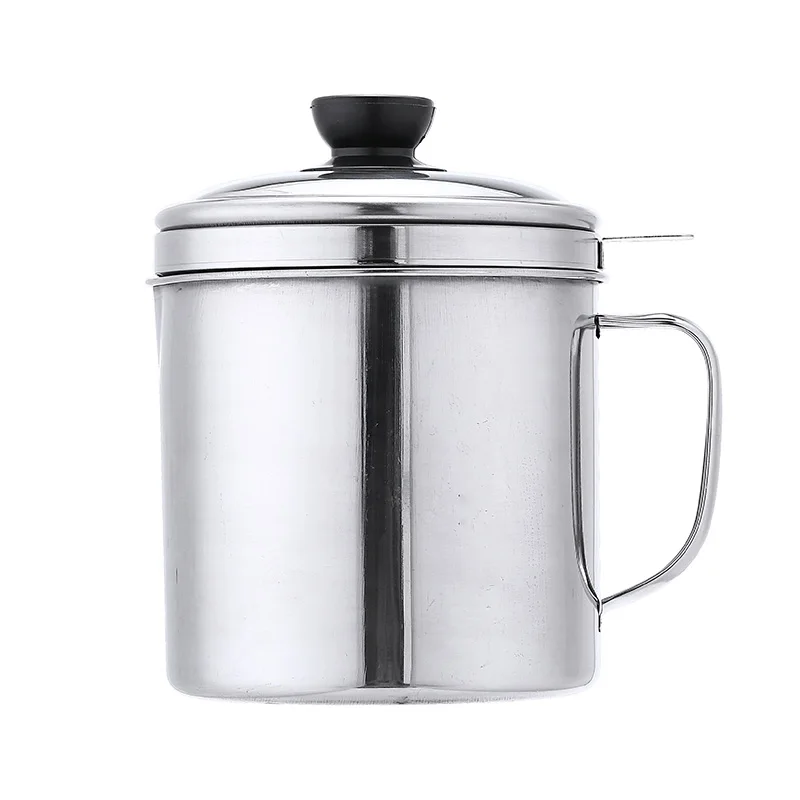 1 8l stainless steel oil strainer pot portable container jug storage can filter leakproof oil pot dispenser kitchen gadgets free global shipping
