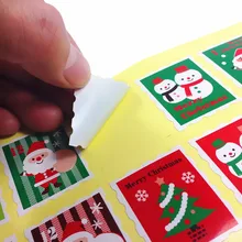 100ชิ้น/ล็อตสีคริสต์มาสแสตมป์ออกแบบกระดาษคราฟท์สติกเกอร์กระดาษคราฟท์วัสดุ DIY ของขวัญ Multifunction ส...