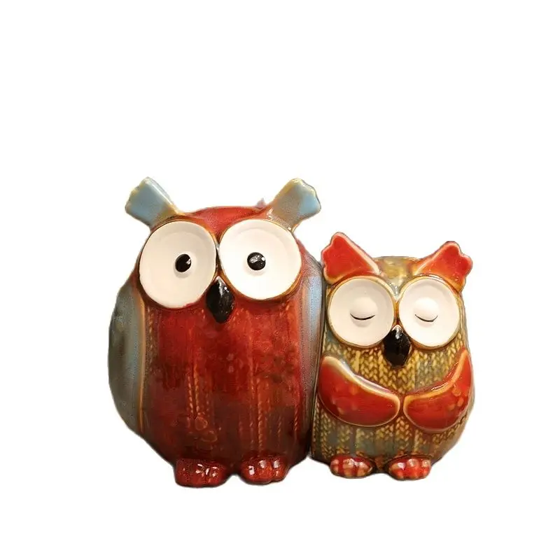 2 шт./компл. окрашенные совы керамика домашний интерьер Декор комната гостиная ТВ