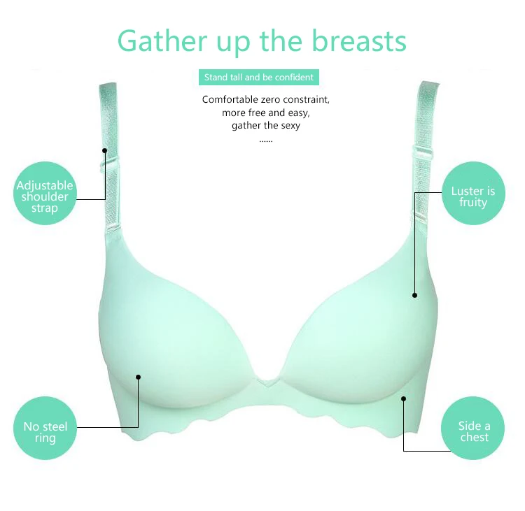 Fashion Sexy thin Cup Bras For Women Push Up Lingerie one piece Bra Wireless Bralette Intimates female Underwear A B C