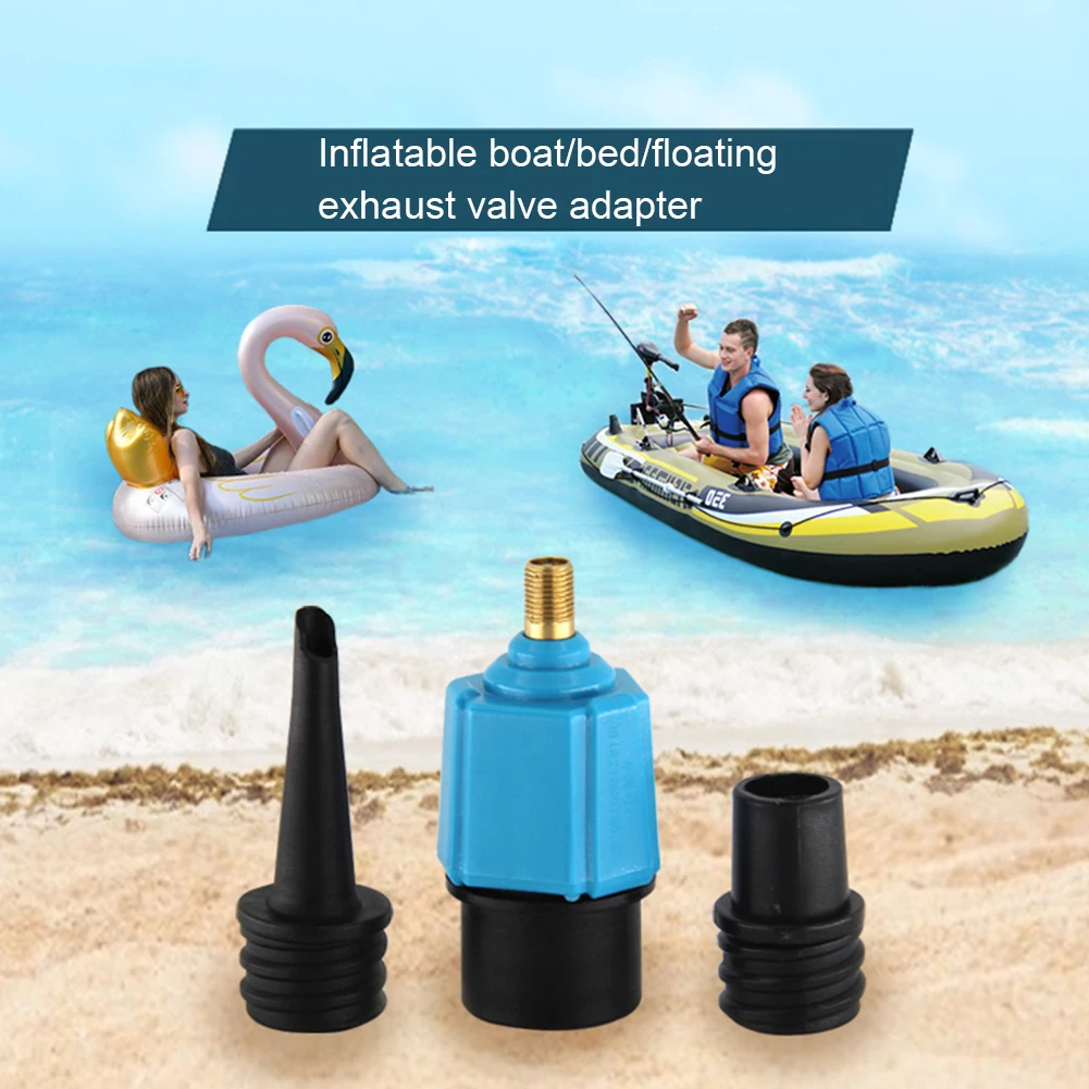 3 in 1 air valve adaptor compressor car tyre inflation pump nozzle inflate vavel of bed boat kayak sup board stand up paddle | Спорт и