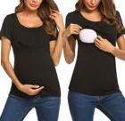 Женская Одежда Для Беременных летняя Одежда Для Беременных женщин футболка с коротким рукавом Для кормящих мам Топ Для Беременных