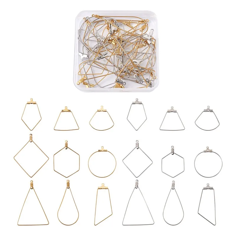 

36pcs Stainless Steel Ear Wire Pendants Hoop Earring Findings for Jewelry Making DIY Earring Handmade Supplies