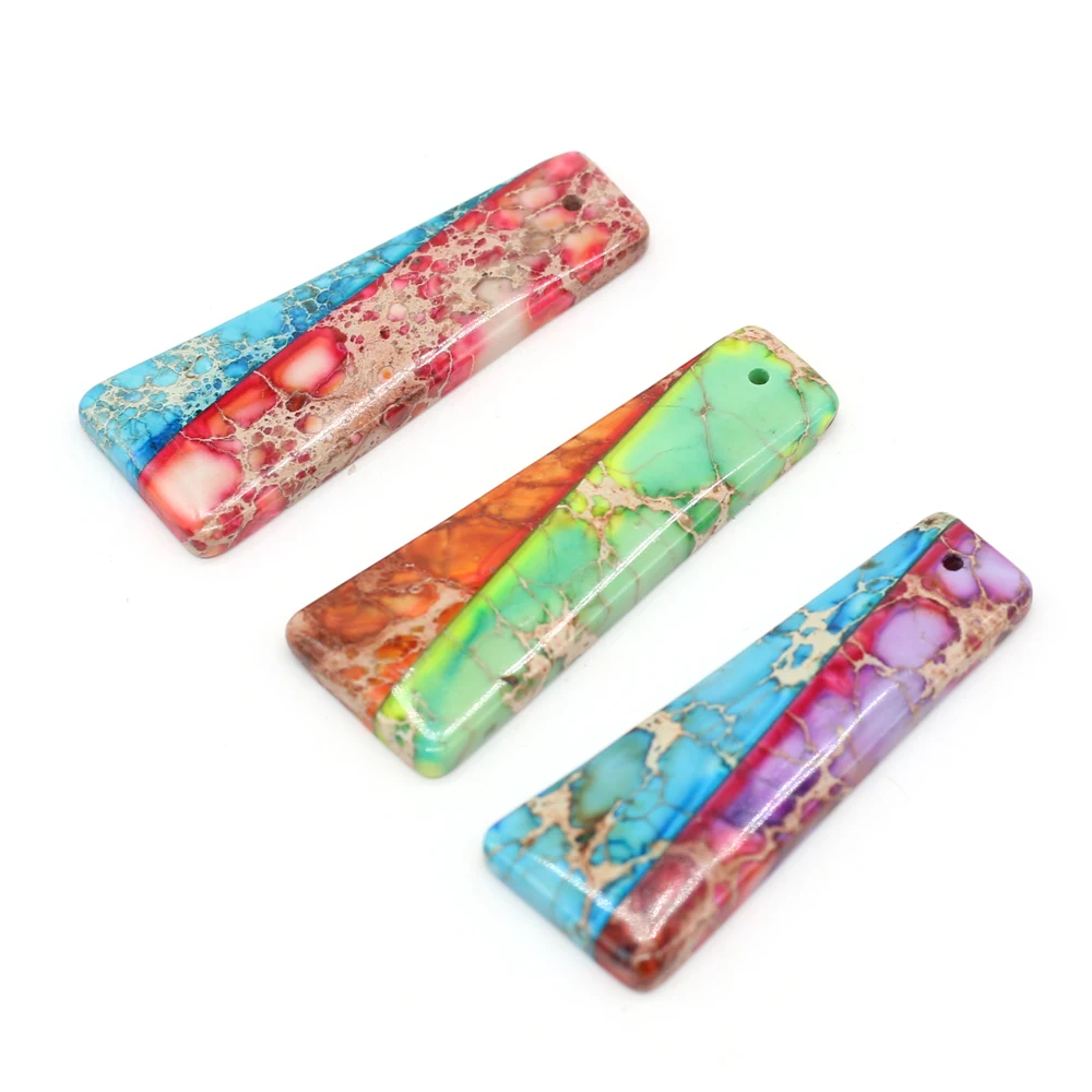 

Natural Emperor Semi-precious Stone Trapezoidal Crystal Bud Pendant Making DIY Fashion Charm Necklace Jewelry