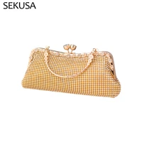 diamonds women evening bags mixed color party wedding small day clutch shoulder chain handbags soft purse