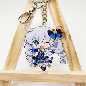 Брелок Honkai Impact 3 для женщин, милый креативный металлический держатель для ключей с мультяшным рисунком киана каслана, акрил, для сумок