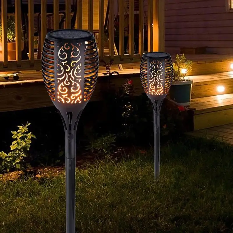 Garland Solar Flame Lamp Flickering IP65 Waterproof LED Garden Light Lawn Path Lighting Torch Spotlight Rechargeable | Светодиодные
