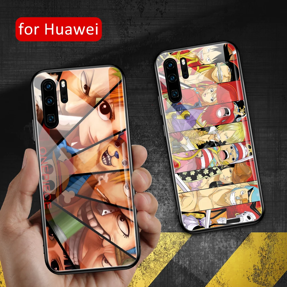 Для huawei p30 lite чехол аниме one piece diy из закаленного стекла для P9 P10 Plus P20 P30 Pro P smart