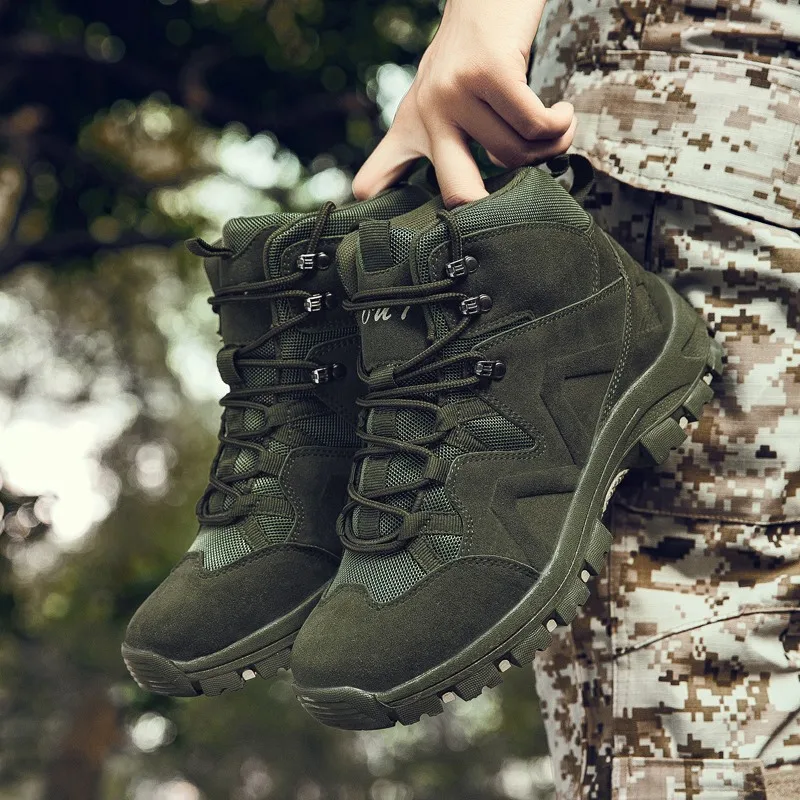Мужские тактические ботинки армейские военные дезерты водонепроницаемая