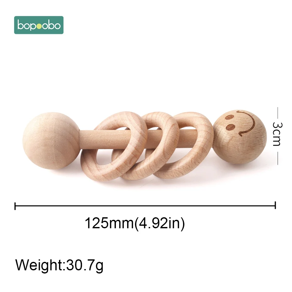 Type 8 Bopoobo 1 шт. детские игрушки из бука Прорезыватель зубов медведь деревянное кольцо продукт жевательные бусины играть в тренажерный зал Монтессори игрушки, погремушки для младенцев деревянный Прорезыватель - Цвет: Type 8