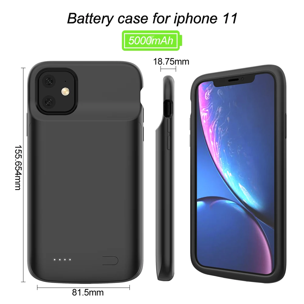 Чехол для аккумулятора для Iphone 11 Pro, чехол для зарядного устройства для Iphone 11 Pro Max, Мягкая силиконовая зарядка, внешняя задняя крышка, внешний аккумулятор