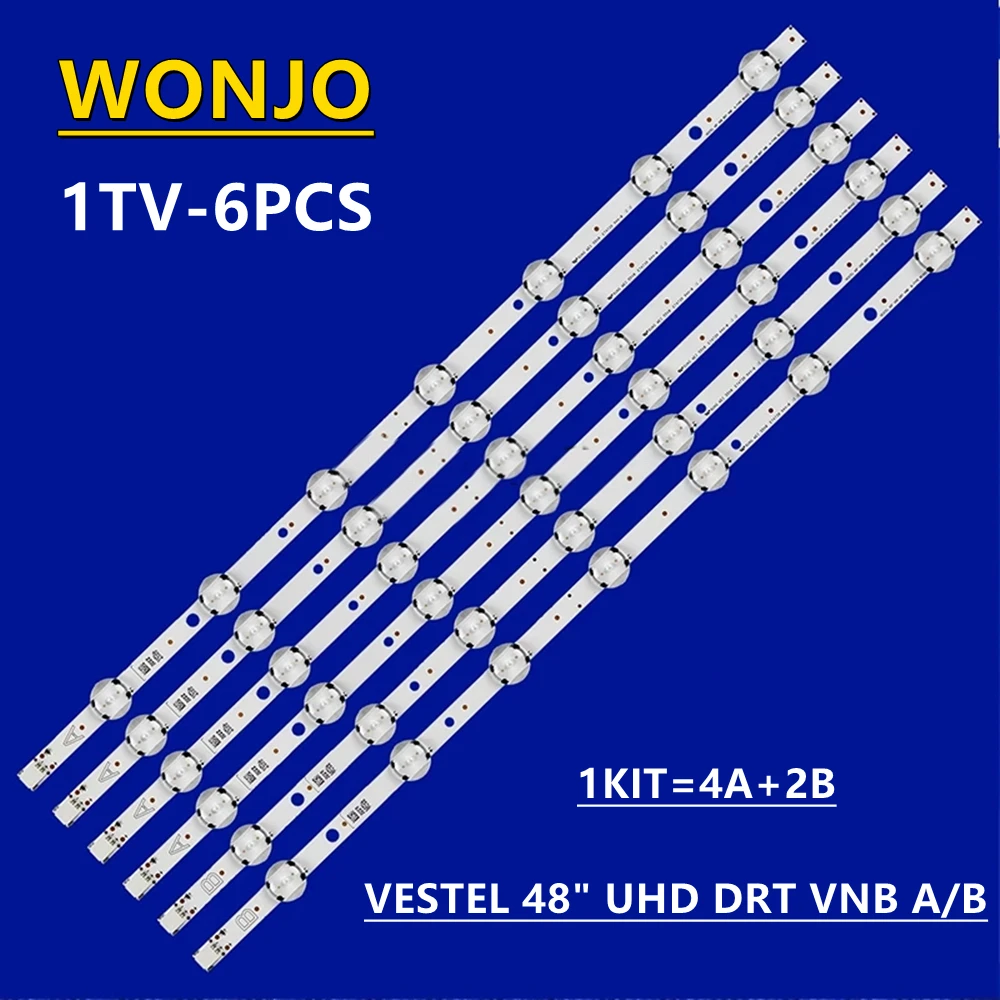 

448 мм 1 комплект = 6 шт. (4A + 2B) светодиодная подсветка 7 ламп VESTEL 48 дюймов UHD DRT VNB A/B-типа строка для 48HK6T64 48HK6T74 48HB6T72U
