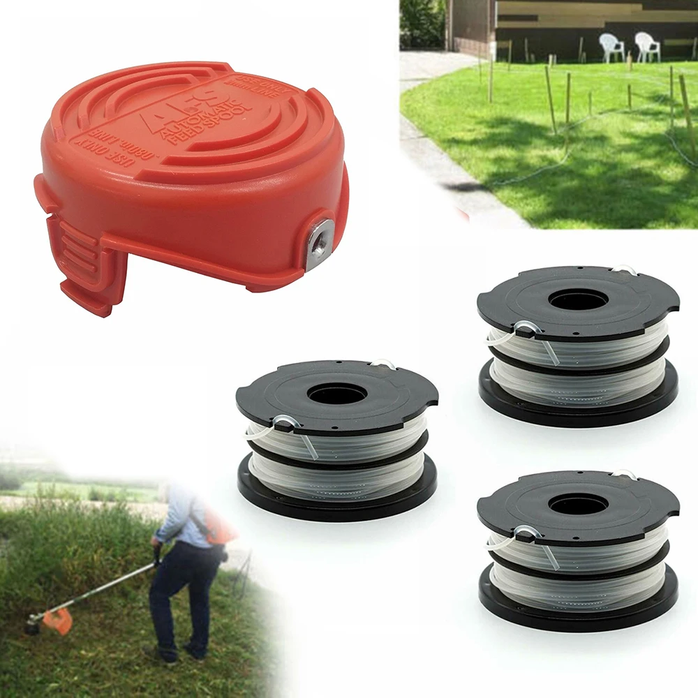 

Крышка катушки для триммера, 1 шт. + 3 шпули и лески для Black & Decker GL315 GL350 GL650, аксессуары для стрингов, садовые аксессуары, новинка