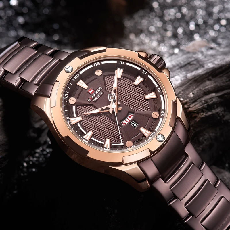 Часы наручные NAVIFORCE Мужские кварцевые модные роскошные брендовые