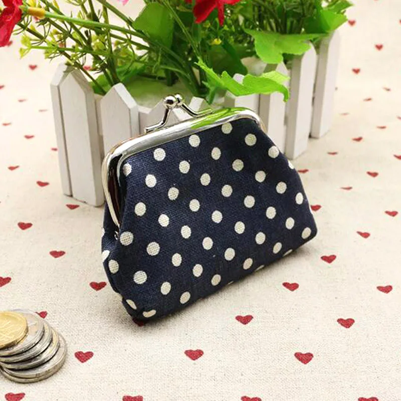 Vintage Dot Printed Lady Small Purse Girls Sweet Portable Coin Key Bag Retro Cute Mini Hand Wallet High Quality | Багаж и сумки
