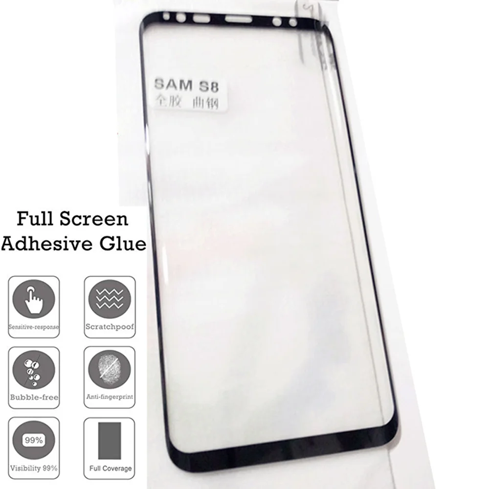 Изогнутое закаленное стекло с полным покрытием клея для Samsung Galaxy Note 10 Plus 9 8 Защита