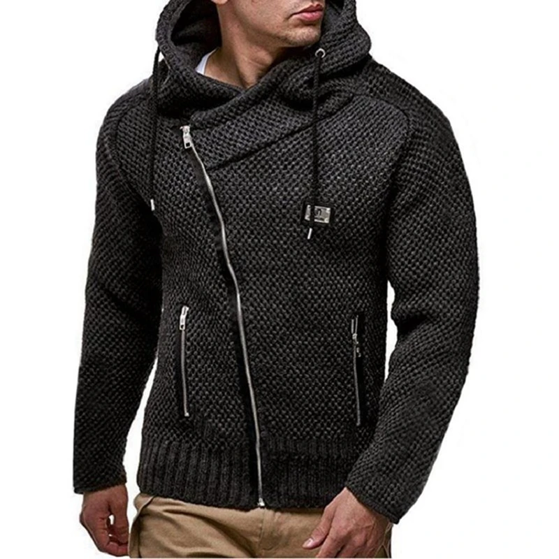 

Man's Outwear Fashion Zipper Long Sleeve Knit Jacket Casual winter Outwear Tops