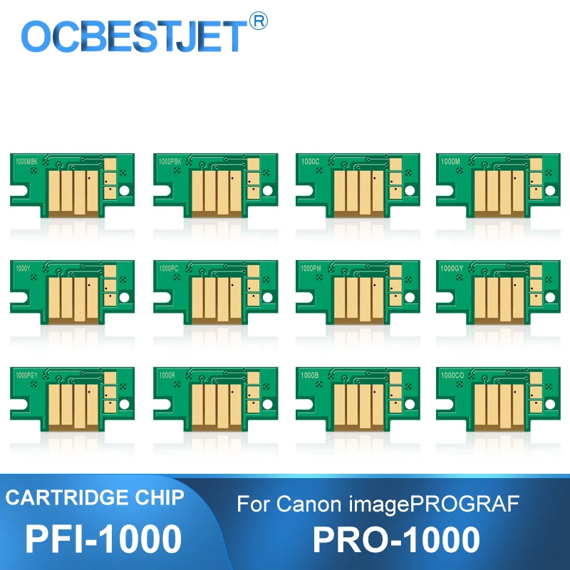 

Для Canon PFI-1000 PFI1000, постоянный картридж, чип для Canon imagePROGRAF PRO-1000 PRO1000, устройство сброса счетчика принтера Chips