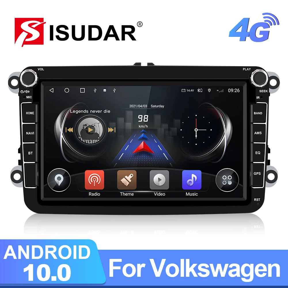 $133.64 Isudar 2 Din 4G Android 10 Car Radio Multimedia For VW/Volkswagen/POLO/Golf/Skoda/Seat/Leon/Tiguan/PASSAT B6 B7 Auto GPS Carplay