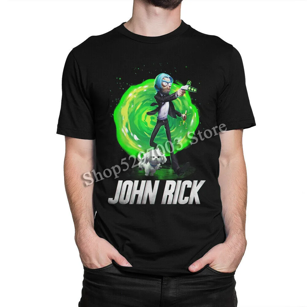 Забавная футболка John Rick Sanchez X Keanu Reeves в свободном стиле|Мужские футболки| |