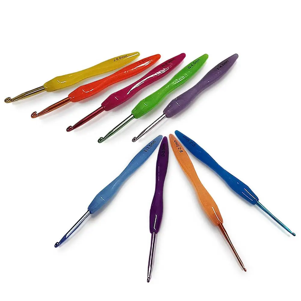 Инструменты и аксессуары для вязания крючком Цветные Алюминиевые крючки набор