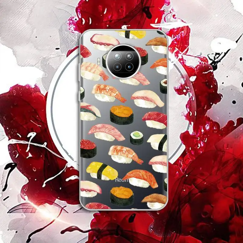 

Japanese food Sushi Phone Case Transparent for Xiaomi Redmi note 10 t 8 9 pro lite 11