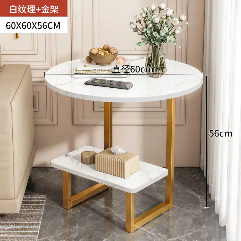 

Modern Minimalist Bedside Table Light Luxury Sofa Side Cabinet Coffee Table Livingroom Round Corner Table طاولة قهوة Minimalist