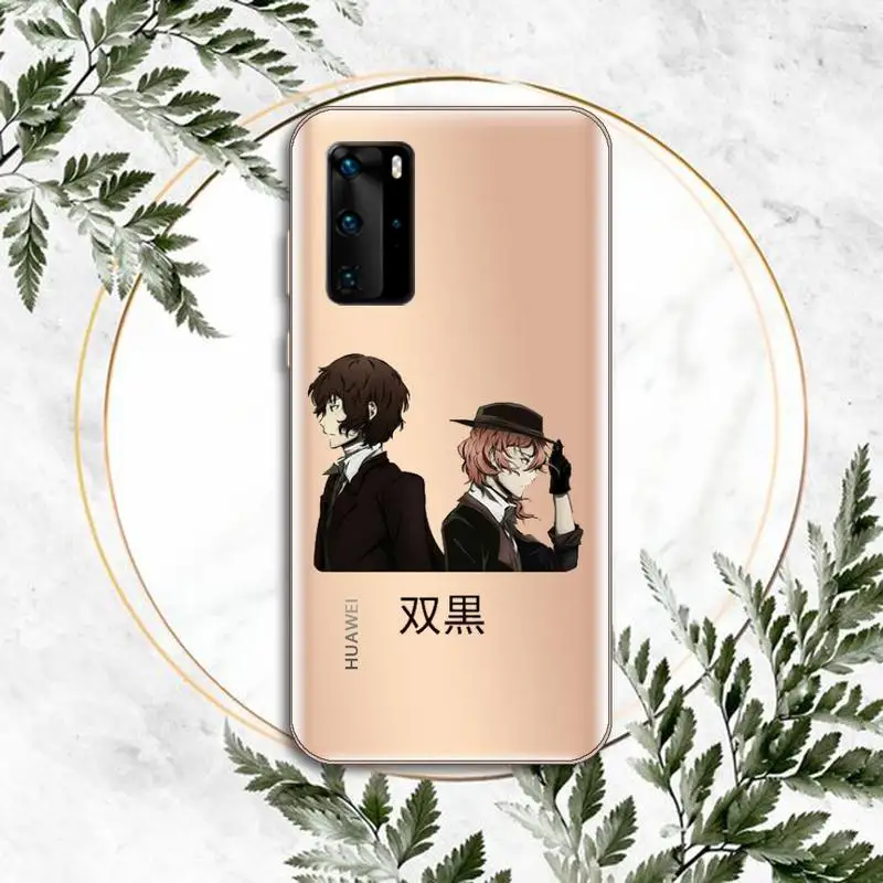 

Japan anime bungou stray Phone Case Clear Transparent for huawei honor P 40 30 20 lite Pro 10 i 8 9 x p smart 2019