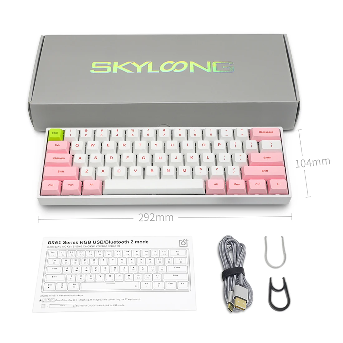 SK61S  61  GSA Dye-Sub PBT, Bluetooth Type-C,  , USB, RGB,  ( )