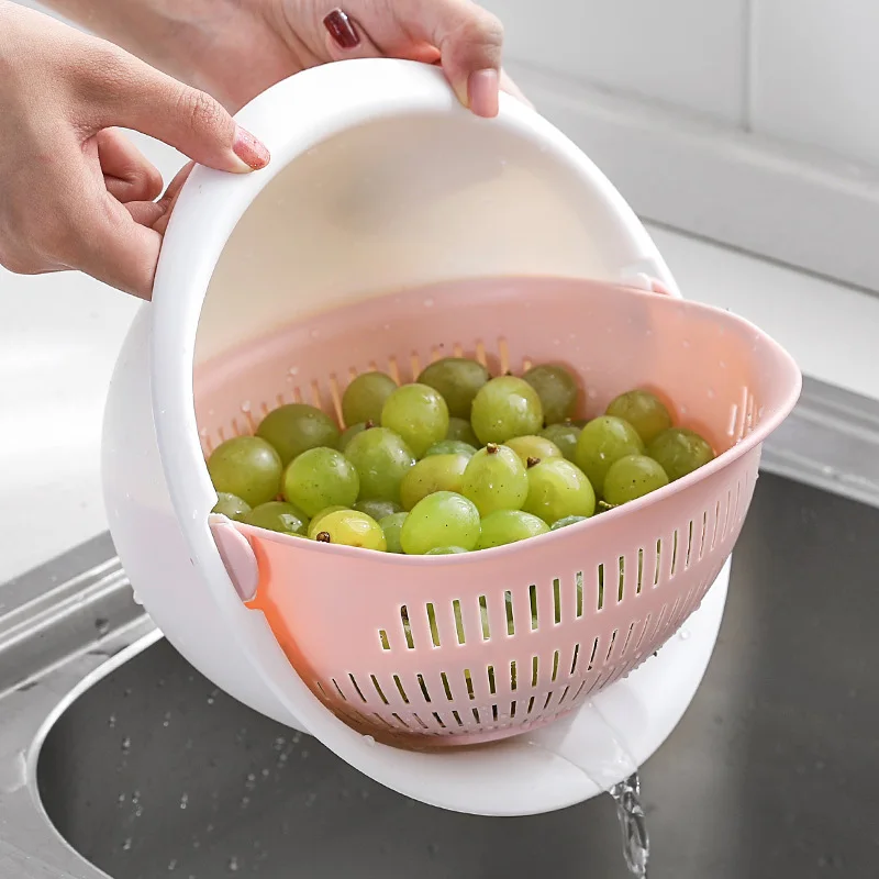 Корзина для мытья риса с двойным сливом дуршлаг миска кухни фильтр лапши овощей