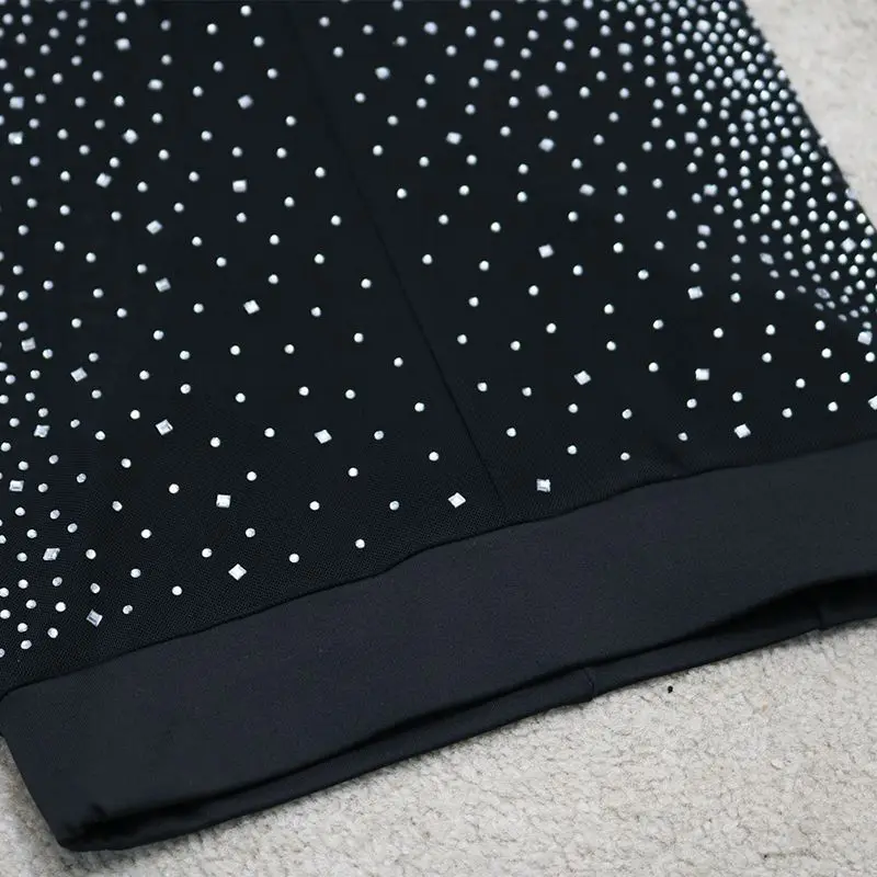 

Autumn Lady Glitter Rhinestone Two Piece Set Women Long Sleeve Zip Crop Top Sporty Pants Matching Sets Workout Outfits