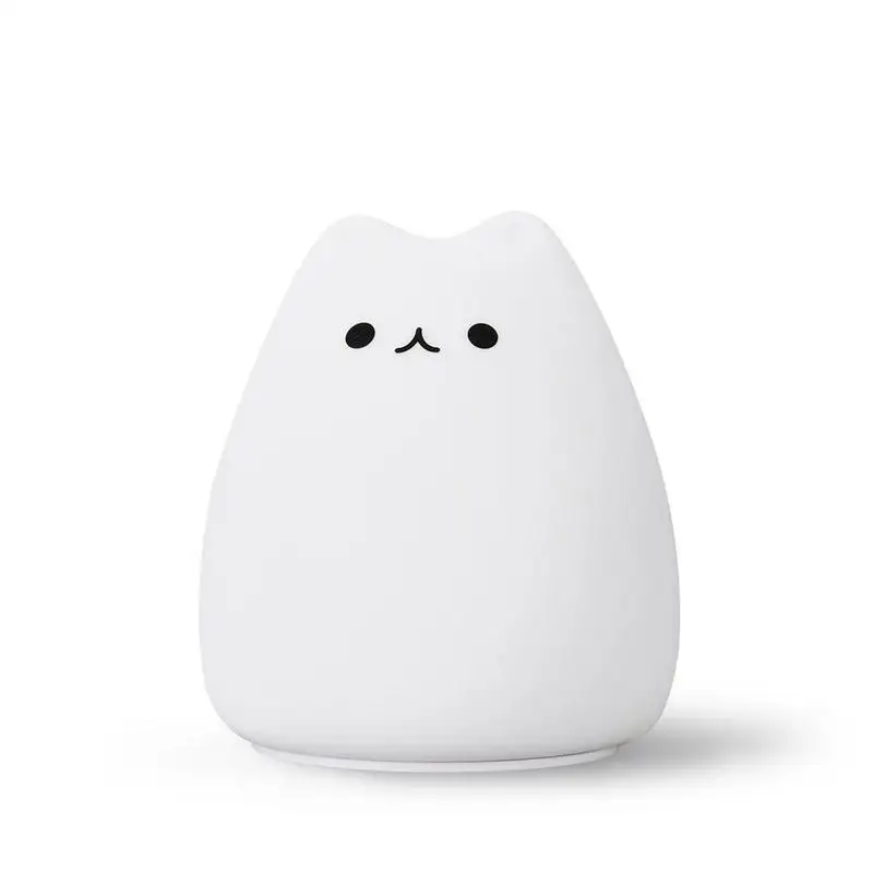 

1pc Little Cute Cat Silicone Lamp Cartoon Colorful Decompression Atmosphere Lamp Children's Bedroom Bedside Night Light