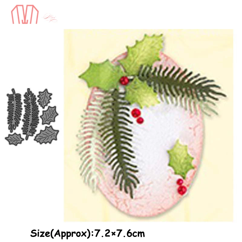 Маи рождественские листья металлические режущие штампы трафареты для DIY