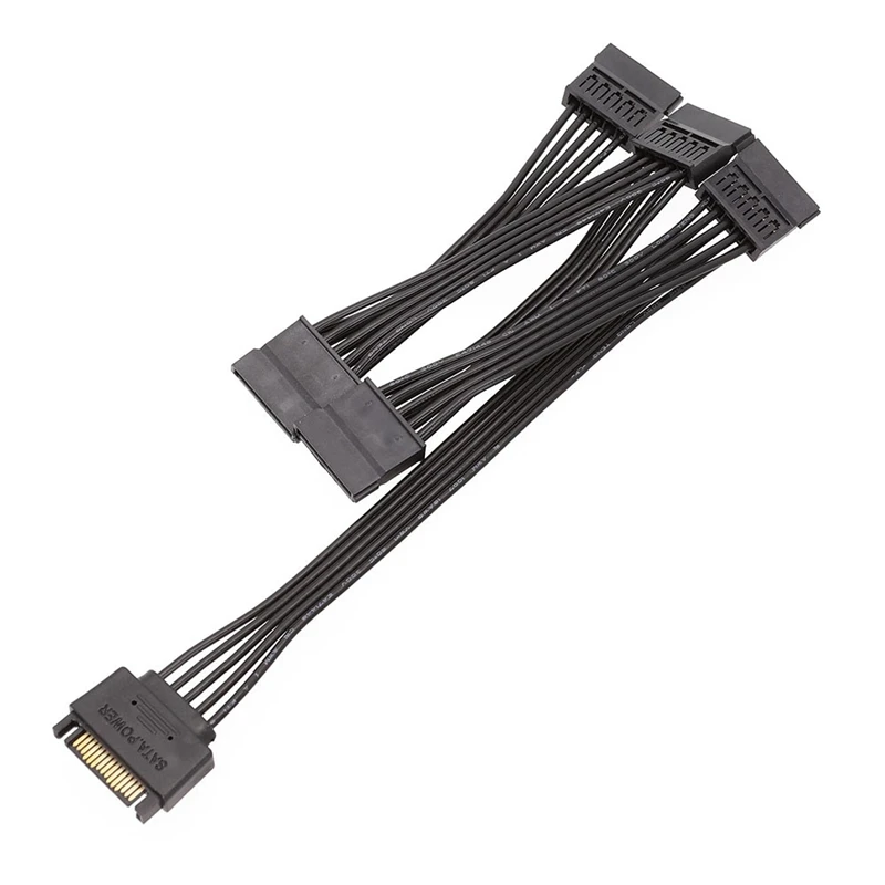 

(2PCS) 15 Pin SATA Power Extension Hard Drive Cable 1 Male to 5 Female Splitter Adapter Hard Disk Expansion Cable (3TF)