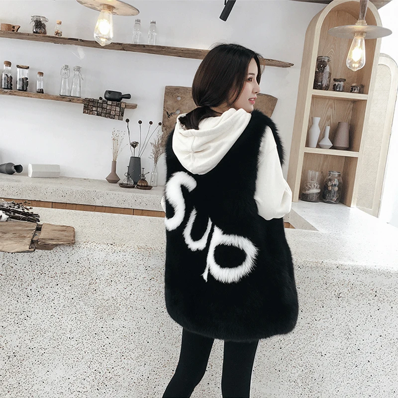 

Ladies Women Natural Gilet Full Pelt Real Fur Sleeveless Coat