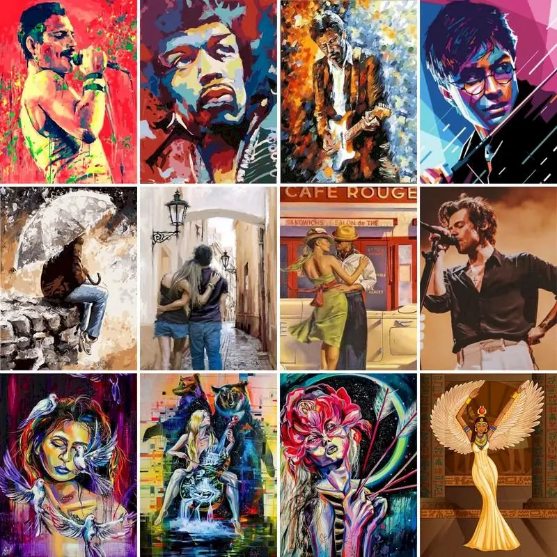 

GATYZTORY Painting By Numbers Figure Drawing On Canvas Acrylic Paints Handmade oil Painting Home Decor Wall Art