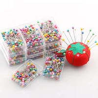 100pcsset 39mm colorful pearl bead needle pins positioning marker needles diy handmade clothes garment pin fixed sewing needles