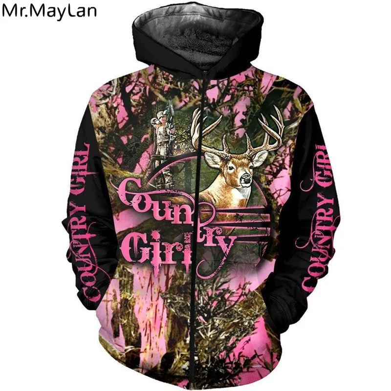 

Deer Hunter 3D Print Hoodies women/men Harajuku Fashion Hooded Sweatshirt Autumn Hoody Casual Girl Pink streetwear Drop ship B11