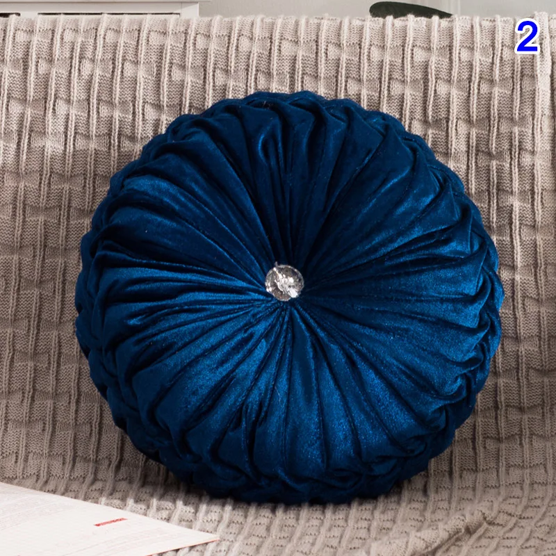 Новая популярная круглая подушка в виде тыквы бархатная плиссированная для