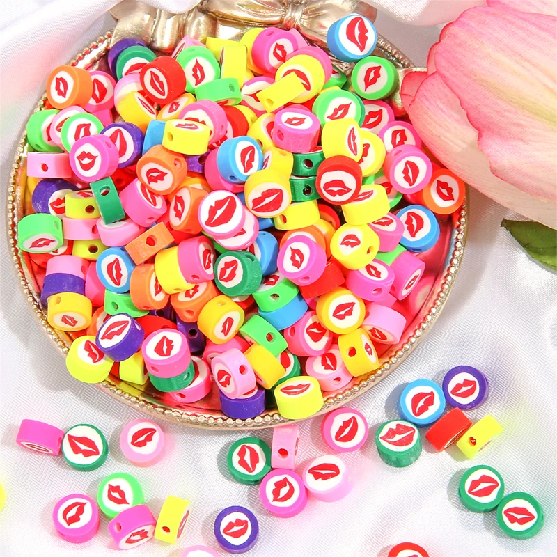 Разделительные бусины из полимерной глины 30 шт./лот 10 мм овальные для губ