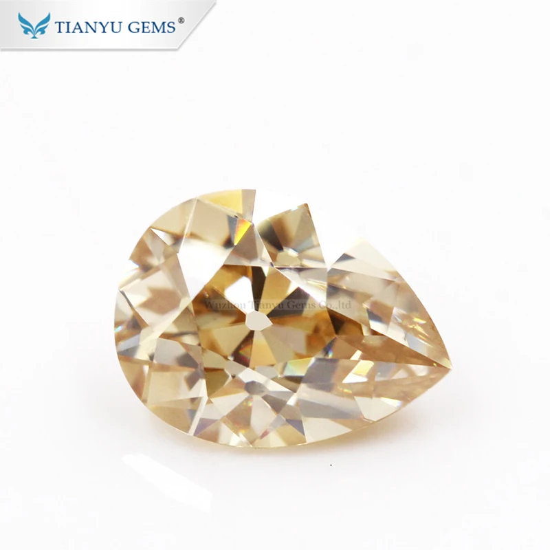 

Tianyu Gems 7x10mm Pear OEC Cut Champagne Moissanite Diamonds 2ct VVS Loose Gemstones GRA Synthetic Diamonds for Rings Jewelry