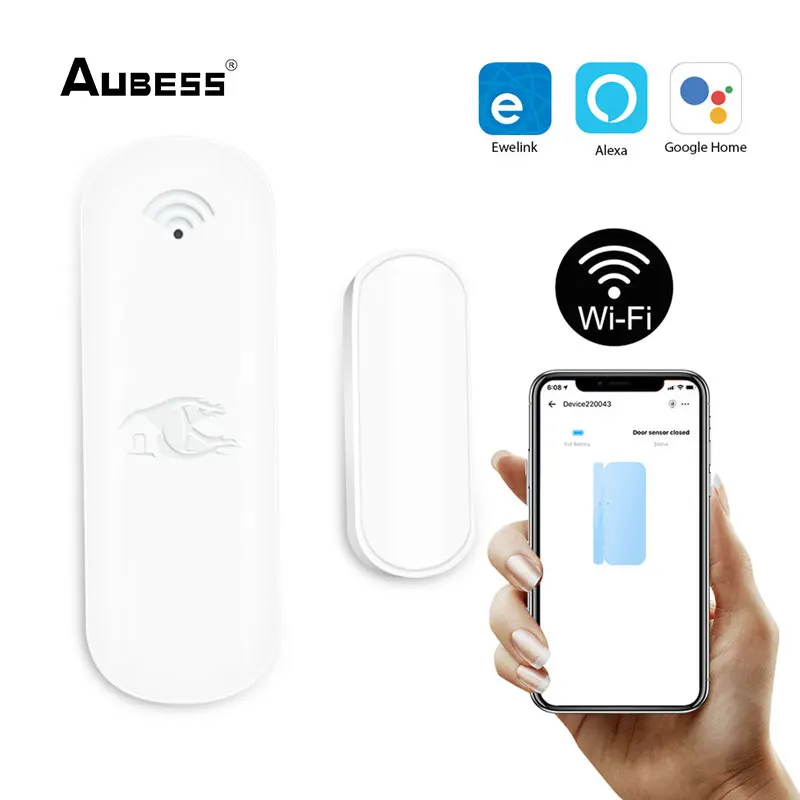 

Ewlink Smart Home WiFi Door Sensor Door Open Detector Security Protection Alarm System Home Security Alert Security Alarm Aubess