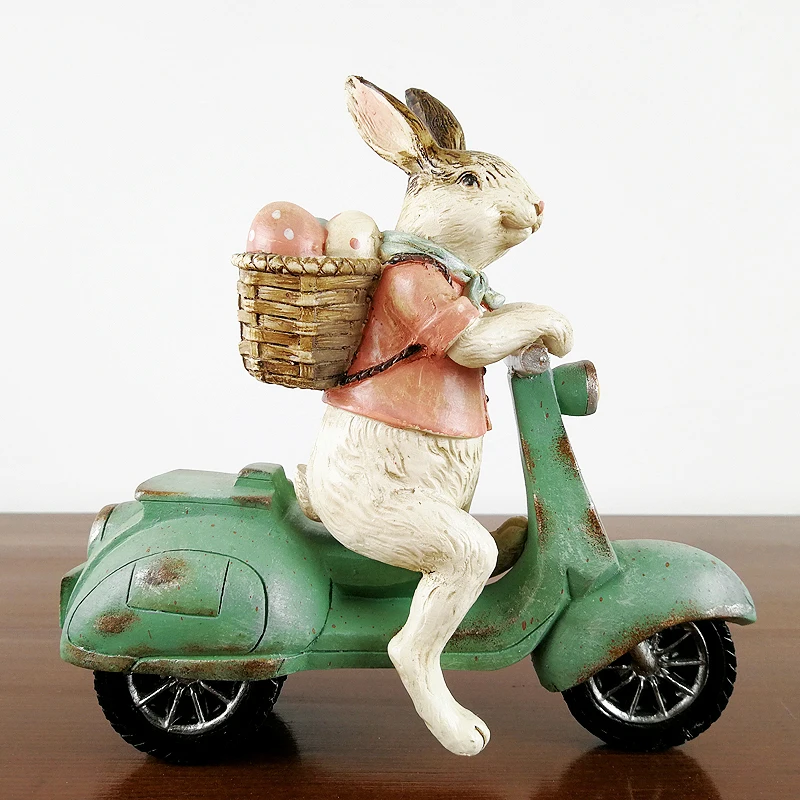 Американский милый кролик из смолы украшения для дома гостиной ТВ статуэтки