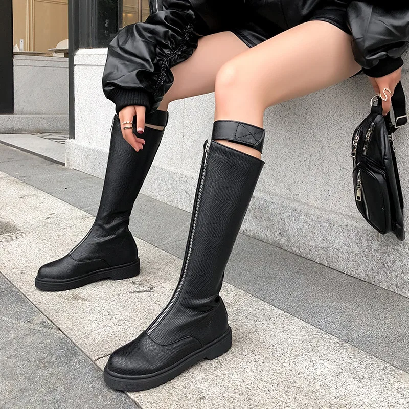 

Serpentine New Mid Calf Boots for Women Round Toe Zip Med Heels Shoes Ladies Boots Classic Autumn Women Boots 2021 Boats Mujer
