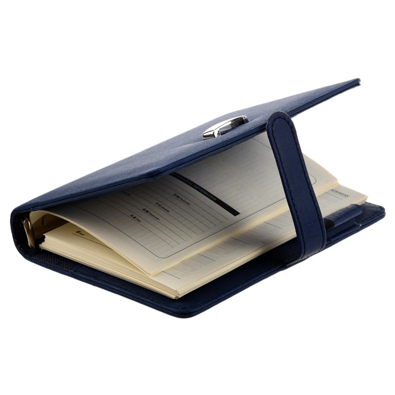 

FASHION Pocket Organiser Planner Leather Filofax Diary Notebook Blue