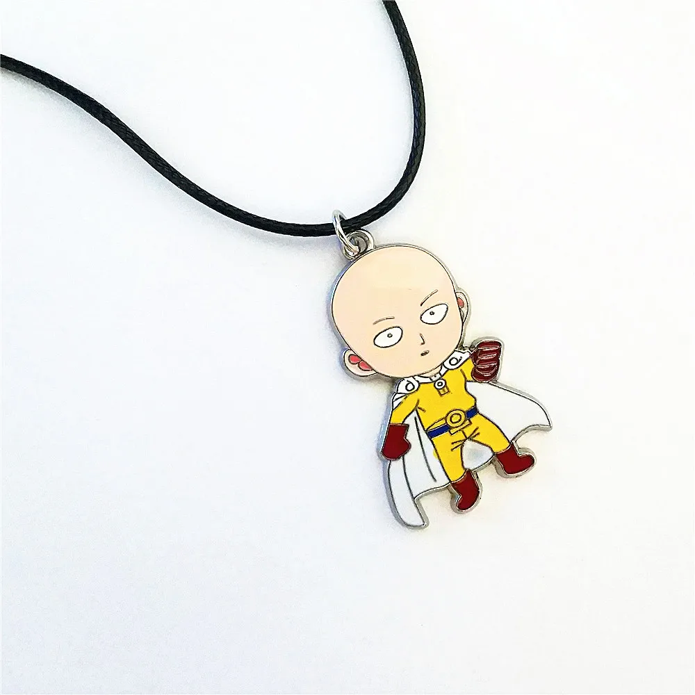 Anime ONE PUNCH-MAN Saitama Figure Mobile Chain Key Chains Keychain Necklace Metal Pendant Keyring Cosplay | Украшения и