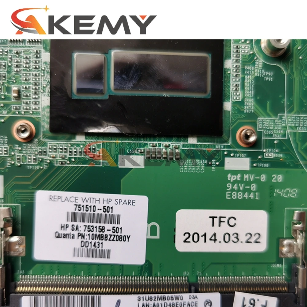 

For HP 14-N Laptop Motherboard 738156-001 738156-501 With GT740M 2GB GPU i5-4200U CPU DA0U82MB6D0 MB 100% Tested Fast Ship