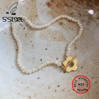 ssteel pearl bracelets for women 925 sterling silver minimalist flower designer bracelet pulsera de plata de la ley 925 jewelry