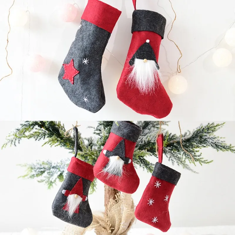 1 шт. новогодний фетровый Подарочный мешок для ёлки|Носки и держатели подарков| |